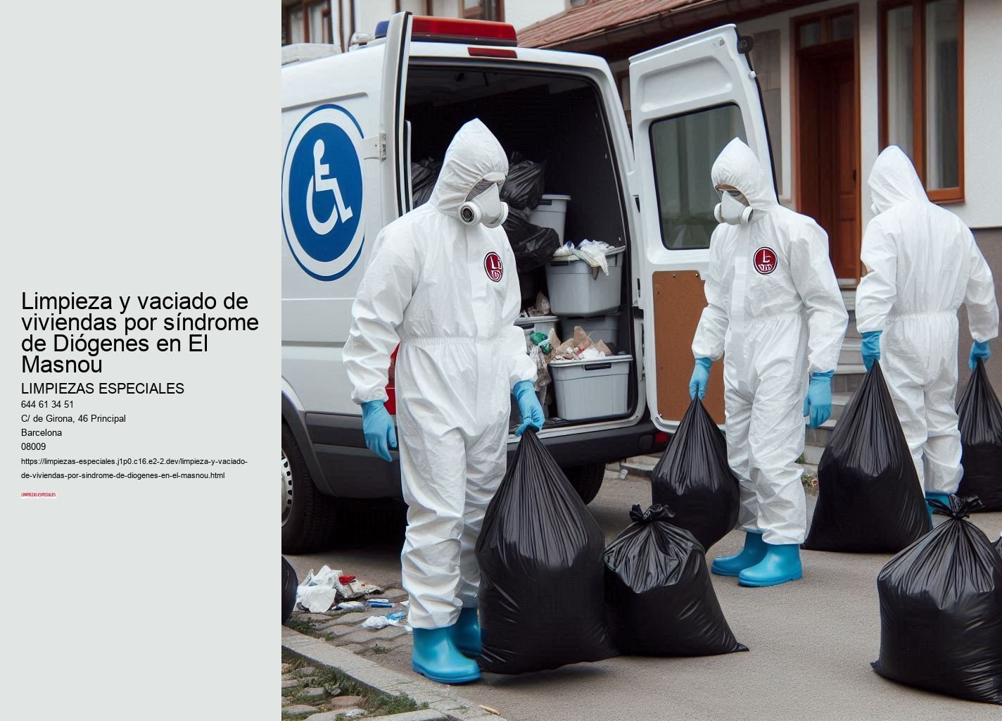 Limpieza y vaciado de viviendas por síndrome de Diógenes en El Masnou